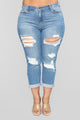 I Got It From My Mama Distressed Jeans - MediumBlueWash