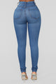 Classic Button Up Skinny Jeans - Medium Blue Wash