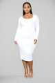 All These Simple Things Midi Dress - White