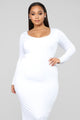 All These Simple Things Midi Dress - White