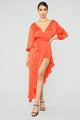 Sheer Attraction Maxi Dress - Orange