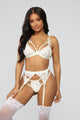 Body Language 3 Piece Garter Set - Ivory
