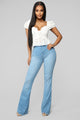 Valentina High Rise Flare Jeans - Light Blue Wash