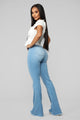 Valentina High Rise Flare Jeans - Light Blue Wash