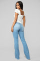 Valentina High Rise Flare Jeans - Light Blue Wash