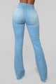 Valentina High Rise Flare Jeans - Light Blue Wash