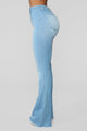 Valentina High Rise Flare Jeans - Light Blue Wash
