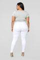 Super High Waist Denim Skinnies - White
