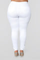 Super High Waist Denim Skinnies - White
