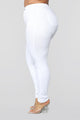 Super High Waist Denim Skinnies - White