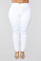 Super High Waist Denim Skinnies - White
