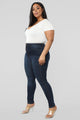 Classic High Waist Skinny Jeans - Dark Denim