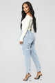 Time Of My Life Distressed Boyfriend Jeans - LightBlueWash