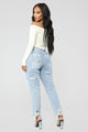 Time Of My Life Distressed Boyfriend Jeans - LightBlueWash