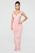 Call Me Elastic Ruched Maxi Dress - Pink