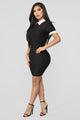 Week Day Collared Dress - Black