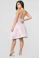 At First Glance Flare Mini Dress - Pink