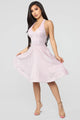 At First Glance Flare Mini Dress - Pink