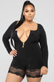 Peria Lace Romper - Black