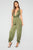 Serene Satin Jogger Jumpsuit - Olive