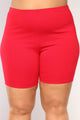 Classic Mini Biker Shorts - Red
