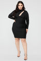 Only Here Tonight Cut Out Dress - Black