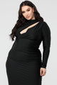Only Here Tonight Cut Out Dress - Black