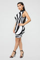 Wild Imagination Zebra Dress - Black/White
