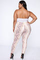 Shed Your Skin Snake Print Leggings - Pink