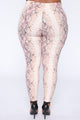 Shed Your Skin Snake Print Leggings - Pink