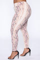 Shed Your Skin Snake Print Leggings - Pink
