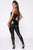 Faux Leather Tummy Tuck Leggings - Black