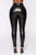 Faux Leather Tummy Tuck Leggings - Black