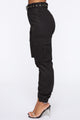 Belt It Out Cargo Joggers - Black