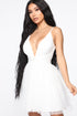 Life's A Movie Flare Mini Dress - White