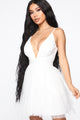 Life's A Movie Flare Mini Dress - White