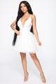 Life's A Movie Flare Mini Dress - White