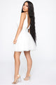 Life's A Movie Flare Mini Dress - White