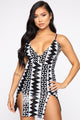 Star Behavior Sequin Mini Dress - Black/White