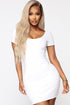 Justyn Body Sculpting Mini Dress - White