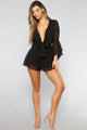 Salma Chiffon Romper - Black