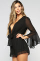 Salma Chiffon Romper - Black