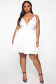 Sweet Serenity Satin Flare Dress - White