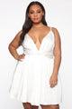 Sweet Serenity Satin Flare Dress - White