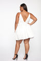 Sweet Serenity Satin Flare Dress - White