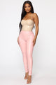 Stay Or Leave High Rise Leggings - Blush