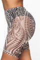Amazon Eve Mesh Biker Shorts - Nude/Black