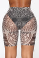 Amazon Eve Mesh Biker Shorts - Nude/Black
