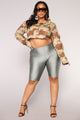 Curves For Days Biker Shorts - Silver