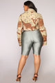 Curves For Days Biker Shorts - Silver